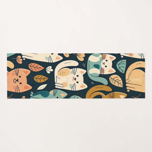 Artsy Cat Pattern Cute Yogamat (Achterkant (horizontaal))