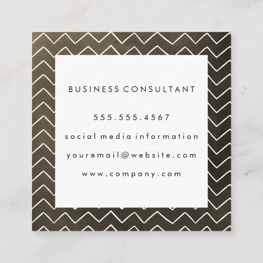 Artsy Chevron Pattern Vierkante Visitekaartje (Achterkant)