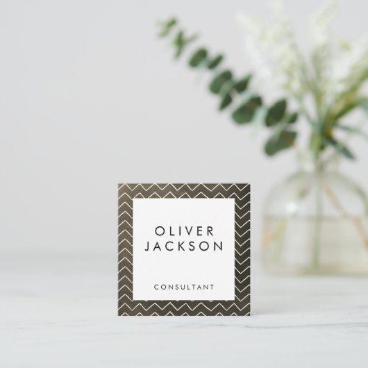 Artsy Chevron Pattern Vierkante Visitekaartje (Staand voorkant)