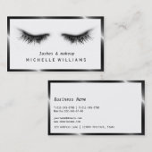 Artsy Chic Black & White Eyelashes Designer Visitekaartje (Voorkant / Achterkant)