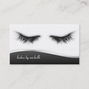 Artsy Chic Black & White Eyelashes Designer Visitekaartje