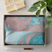 Artsy Chic Roos Gold Aqua Mint Blue Marble Patroon Tissuepapier (Geschenk)