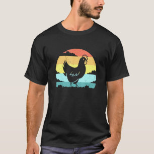 Artsy Chicken Retro Sunset T-shirt