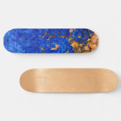 Artsy Cobalt Blue Golden Yellow Acrylverf Skateboard (Horizontaal)