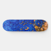 Artsy Cobalt Blue Golden Yellow Acrylverf Skateboard (Horizontaal)