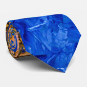 Artsy Cobalt Blue Golden Yellow Acrylverf Stropdas (Opgerold)