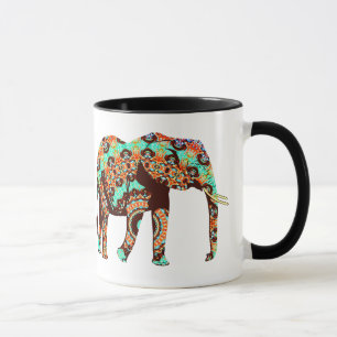 Artsy Colorant Elephant Coffee Mug