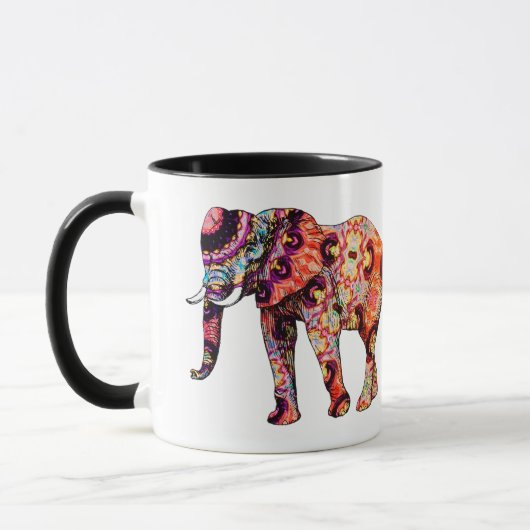 Artsy Colorful Elephant Mug (Gauche)