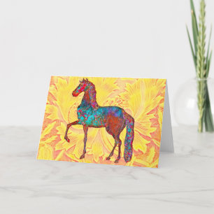 Artsy Colorful Prancing Horse Art-Kaart Kaart