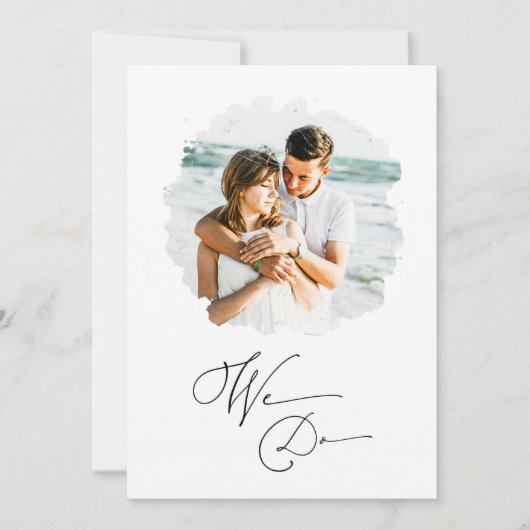 *~* Artsy Couple PHOTO RSVP + QR AR6 Wedding Invi Kaart (Voorkant)