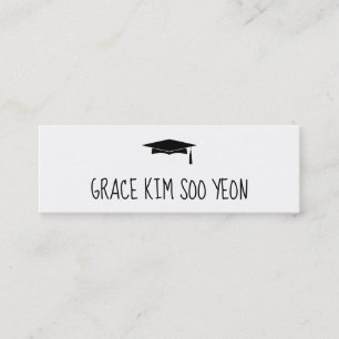 Artsy Cute Graduation Cap Announcement Name Card Contactkaartje