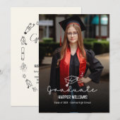 Artsy Doodles Editable Color Graduation Invitation (Devant / Derrière)