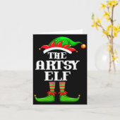 Artsy Elf Matching Family Group Christmas Party Py Kaart (Gele Bloem)