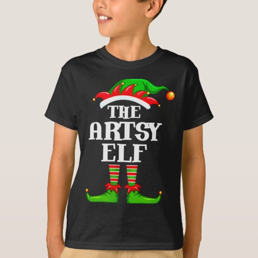 Artsy Elf Matching Family Group Christmas Party Py T-shirt (Voorkant)