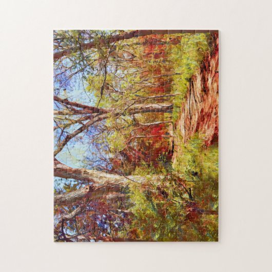 Artsy Fall Forest Path Puzzle (Vertical)