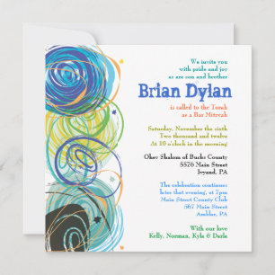 ARTSY FARTSY Bar Bat mitzvah Invitation