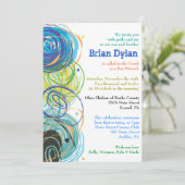 ARTSY FARTSY Bar Bat mitzvah Invitation (Debout devant)