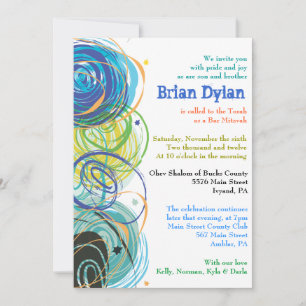 ARTSY FARTSY Bar Bat mitzvah Invitation