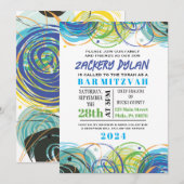 ARTSY FARTSY Bar Bat mitzvah Invitation Card (Devant / Derrière)