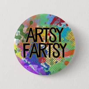 Artsy Fartsy Kleurrijke artistieke Button