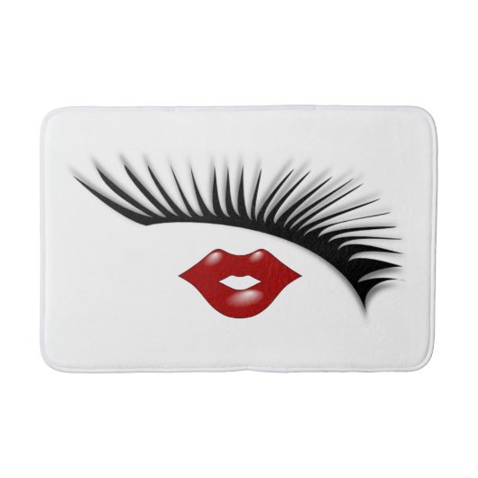 Artsy Feminine Chic Eyelashes & Lips Designer Badmat (Voorkant)
