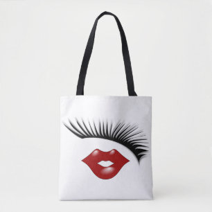 Artsy Feminine Chic Eyelashes & Lips Designer Draagtas
