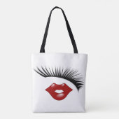 Artsy Feminine Chic Eyelashes & Lips Designer Draagtas (Achterkant)