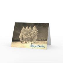 Artsy Fir Bomen Blauwe Kerst Originele Verf