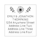 Artsy Floral Leaf Retournaam Adres Bruiloft Rubberstempel (Afrduk)