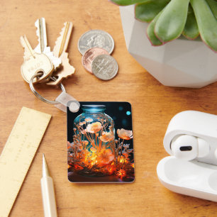 Artsy Flower Jar Sleutelhanger