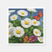 Artsy Fun Daisies en Butterflies Servet (Voorkant)