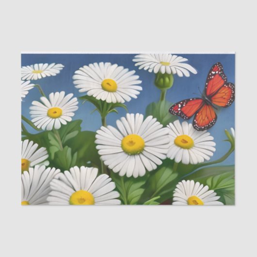 Artsy Fun Daisies en Butterflies Tissuepapier (Voorkant)