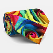 Artsy Geometric Rainbow Roos Necktie Stropdas (Opgerold)