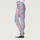 Artsy Geometric Rainbow Waterverf Mosaic Pattern Leggings (Links)