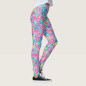 Artsy Geometric Rainbow Waterverf Mosaic Pattern Leggings (Rechts)