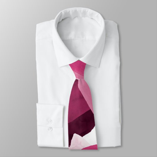 Artsy Girly Roze Bourgondische penseelstreek Colla Stropdas (Gebonden)