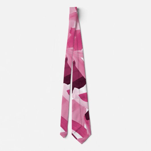 Artsy Girly Roze Bourgondische penseelstreek Colla Stropdas (Achterkant)