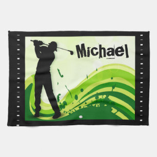 Artsy Golf Player Theedoek