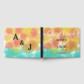 Artsy Gouache Bruiloft Monogram Gastenboek (Volledig)