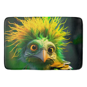 Artsy Green Bird Badmat