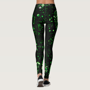 Artsy Green Black Leggings