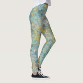 Artsy Groen Blauw Goud Abstract Leggings (Rechts)