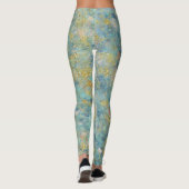 Artsy Groen Blauw Goud Abstract Leggings (Achterkant)