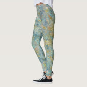 Artsy Groen Blauw Goud Abstract Leggings (Links)