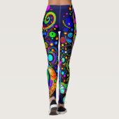Artsy Haight-Ashbury Cat Leggings sur toute impres (Dos)