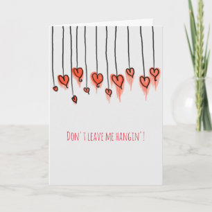 Artsy Hanging Hearts Carte Saint-Valentin