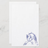 Artsy Horse Head Sketch Briefpapier (Voorkant / Achterkant)
