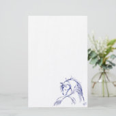 Artsy Horse Head Sketch Briefpapier (Staand voorkant)