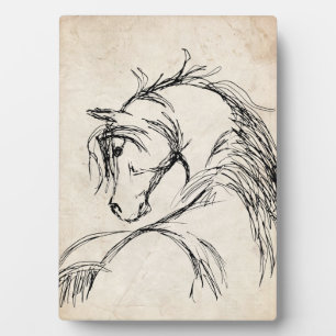 Artsy Horse Head Sketch Fotoplaat