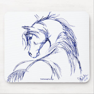 Artsy Horse Head Sketch Muismat